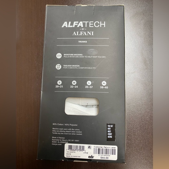 New Men Alfa Tech White briefs size L - Picture 2 of 2